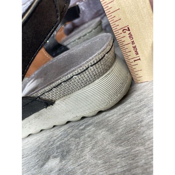 Flexus Spring Step Anatomic Black Leather Rhinestone Strap Sandals Women Sz 10M - Picture 15 of 16